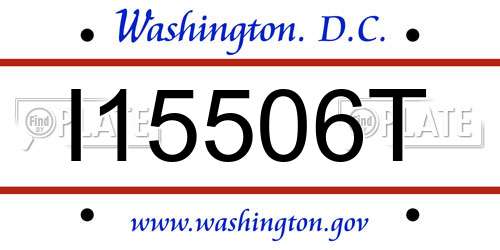 I15506T District Of Columbia License Plate