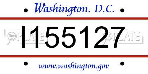 I155127 District Of Columbia License Plate