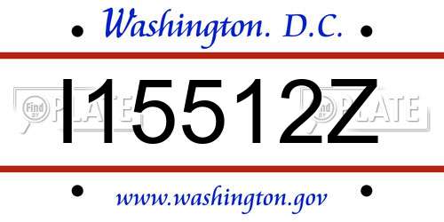 I15512Z District Of Columbia License Plate