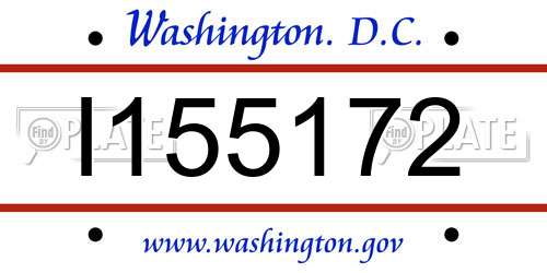 I155172 District Of Columbia License Plate