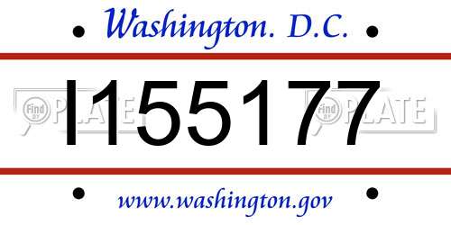 I155177 District Of Columbia License Plate