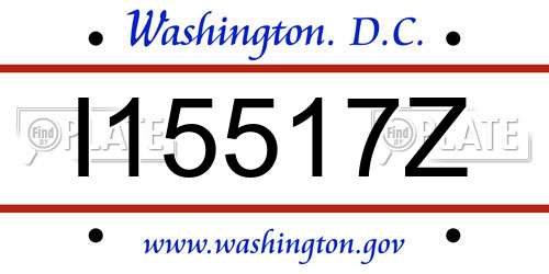 I15517Z District Of Columbia License Plate