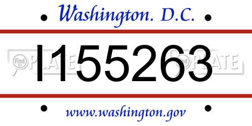 I155263 District Of Columbia License Plate