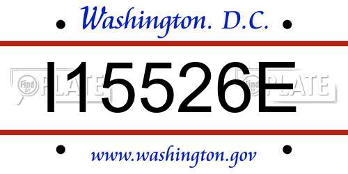 I15526E District Of Columbia License Plate
