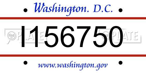 I156750 District Of Columbia License Plate