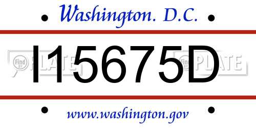 I15675D District Of Columbia License Plate