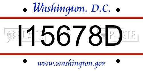 I15678D District Of Columbia License Plate