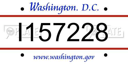 I157228 District Of Columbia License Plate