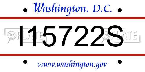 I15722S District Of Columbia License Plate