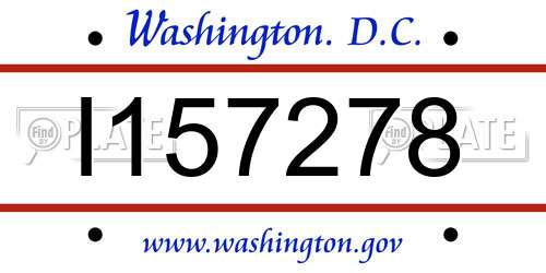 I157278 District Of Columbia License Plate