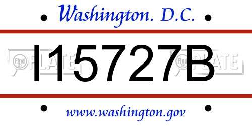 I15727B District Of Columbia License Plate