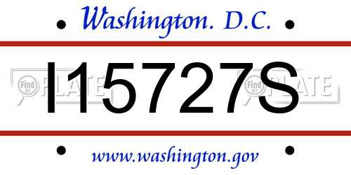 I15727S District Of Columbia License Plate