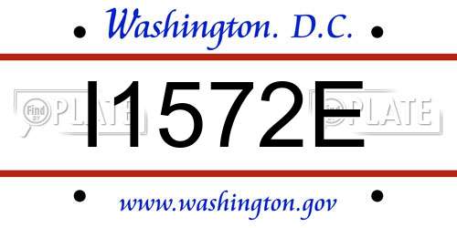 I1572E District Of Columbia License Plate