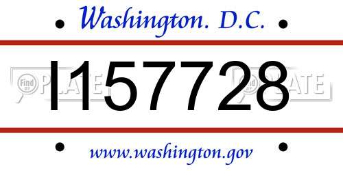 I157728 District Of Columbia License Plate