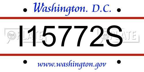 I15772S District Of Columbia License Plate