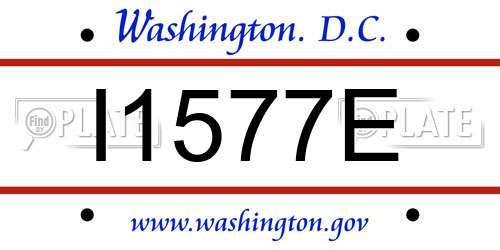 I1577E District Of Columbia License Plate