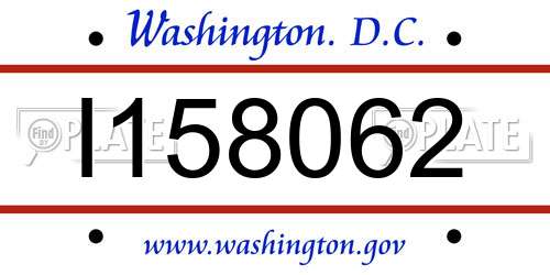 I158062 District Of Columbia License Plate