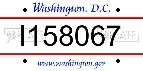 I158067 District Of Columbia License Plate