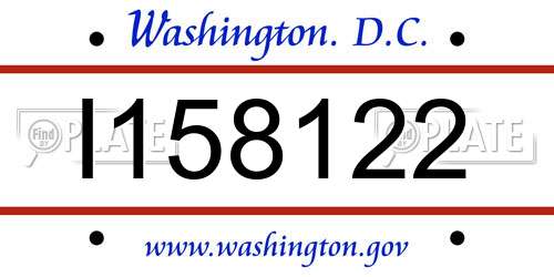 I158122 District Of Columbia License Plate