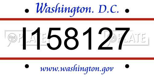 I158127 District Of Columbia License Plate