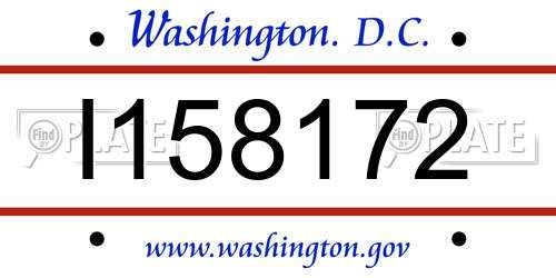 I158172 District Of Columbia License Plate