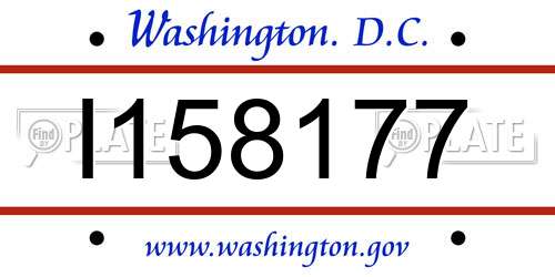 I158177 District Of Columbia License Plate