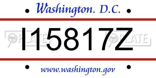 I15817Z District Of Columbia License Plate
