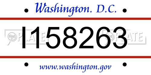 I158263 District Of Columbia License Plate