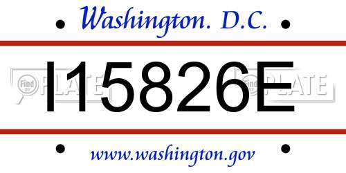 I15826E District Of Columbia License Plate