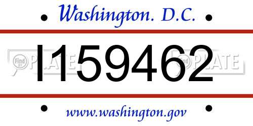 I159462 District Of Columbia License Plate