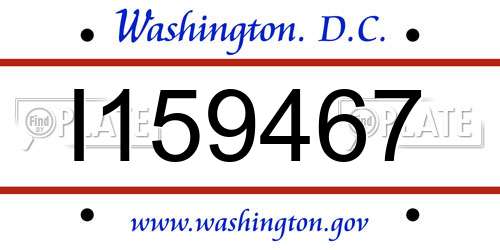 I159467 District Of Columbia License Plate