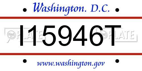 I15946T District Of Columbia License Plate