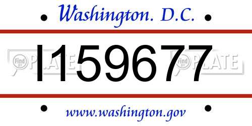 I159677 District Of Columbia License Plate