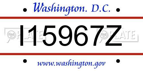 I15967Z District Of Columbia License Plate