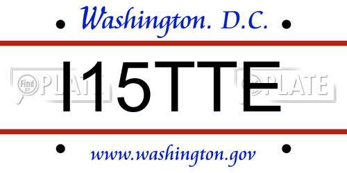 I15TTE District Of Columbia License Plate