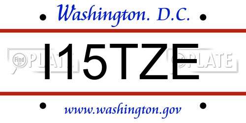 I15TZE District Of Columbia License Plate