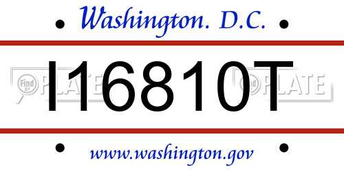 I16810T District Of Columbia License Plate