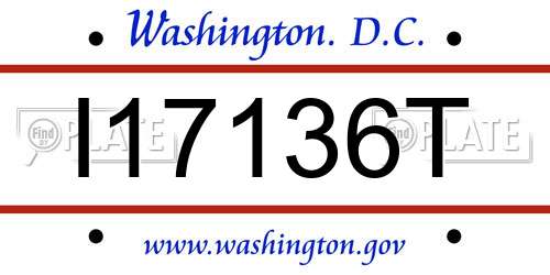 I17136T District Of Columbia License Plate