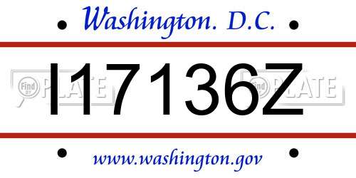 I17136Z District Of Columbia License Plate