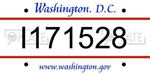 I171528 District Of Columbia License Plate
