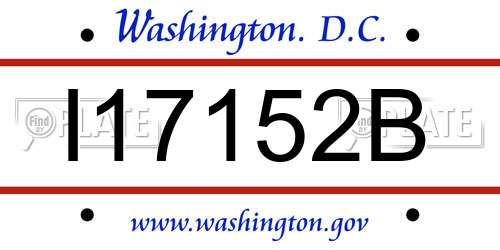 I17152B District Of Columbia License Plate