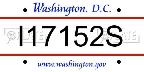 I17152S District Of Columbia License Plate