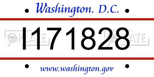 I171828 District Of Columbia License Plate