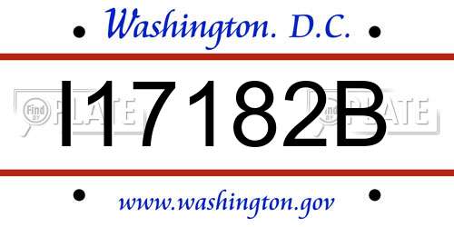 I17182B District Of Columbia License Plate