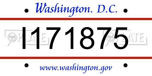 I171875 District Of Columbia License Plate