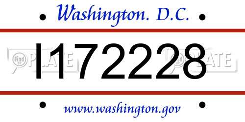 I172228 District Of Columbia License Plate