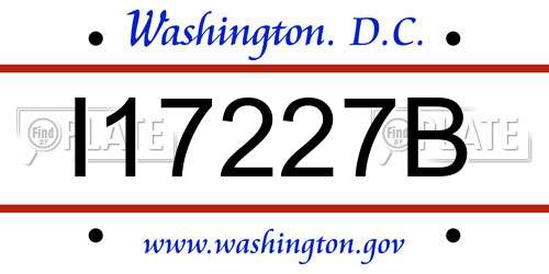 I17227B District Of Columbia License Plate