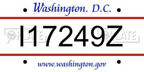 I17249Z District Of Columbia License Plate