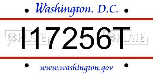 I17256T District Of Columbia License Plate
