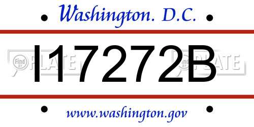 I17272B District Of Columbia License Plate